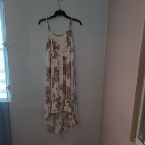 Torrid Floral High Low Dress - Pink and Green